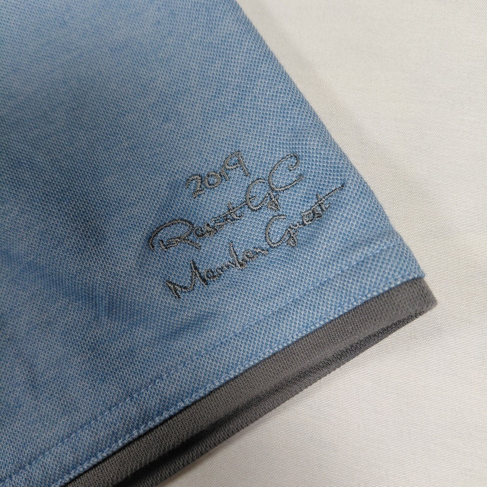Travis Mathew Mens Polo Shirt Blue Gray The Golf Club Resort Pima Cotton Size M - Picture 5 of 15